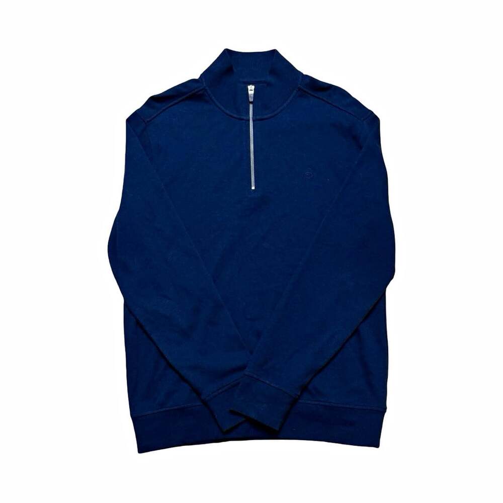 Southern Tide Knit Cotton 1/4 Zip Mock Neck Pullover Sweater Blue Men’s S